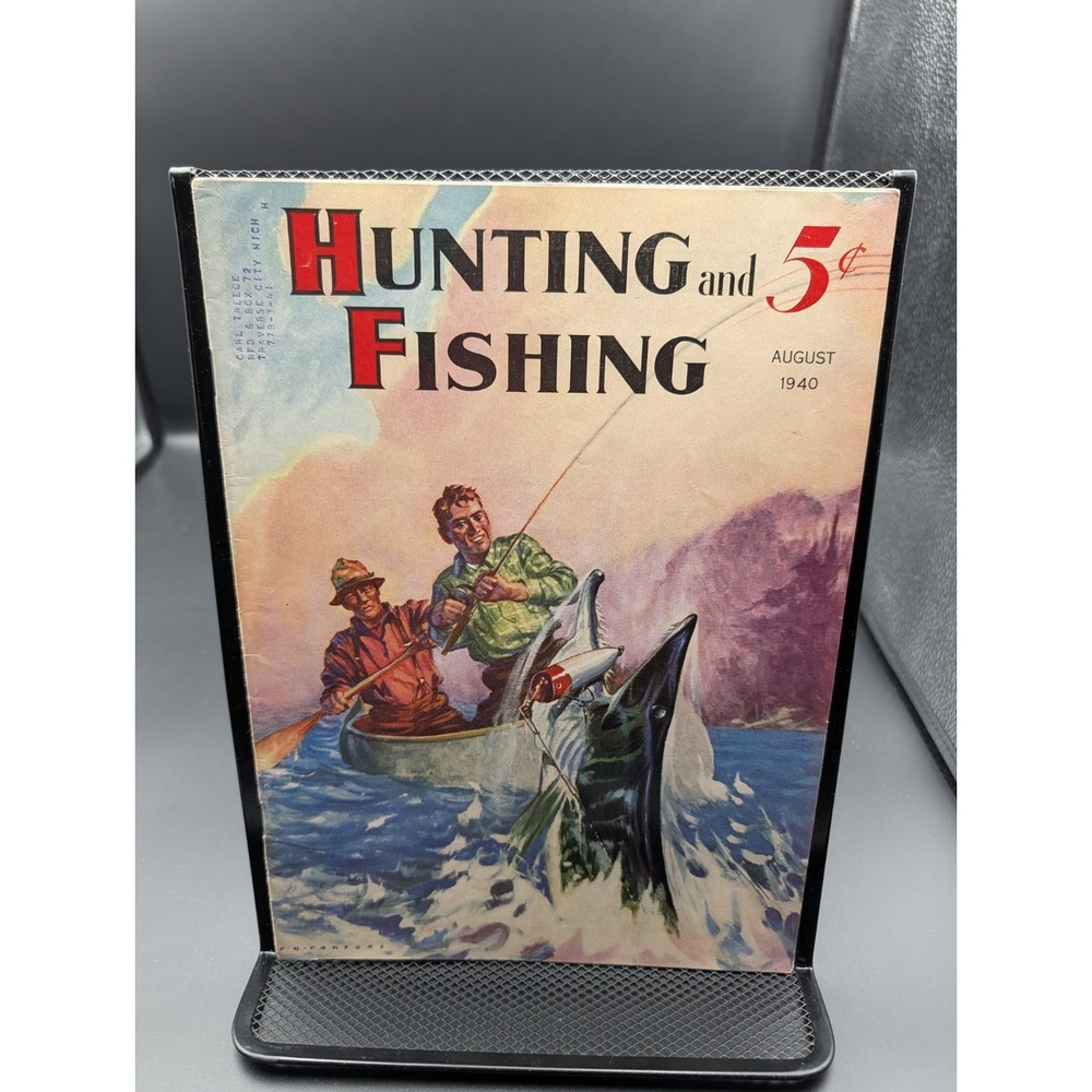 Hunting And Fishing Magazine August 1940 FISHING PARSONS PIKE SPORT ANGLER